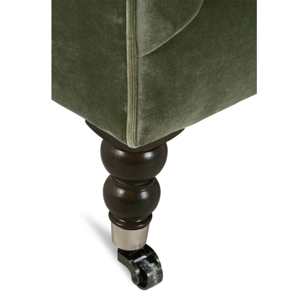 90” Madeline Sofa Antiqued Moss Velvet Rowe Furniture