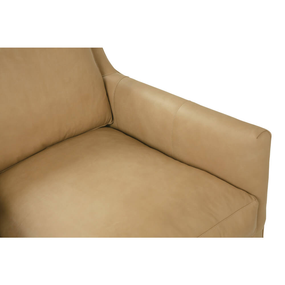 Butterscotch Madeline Leather Swivel Chair - Rowe Furniture